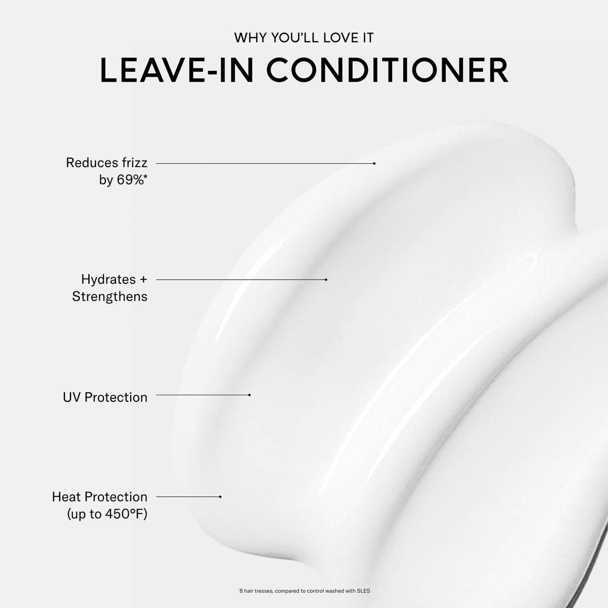 SEEN lotion pump dispensing lightweight texture for easy detangling and heat protection