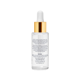 SEEN pump and label close-up highlighting ingredient transparency and gentle formula benefit