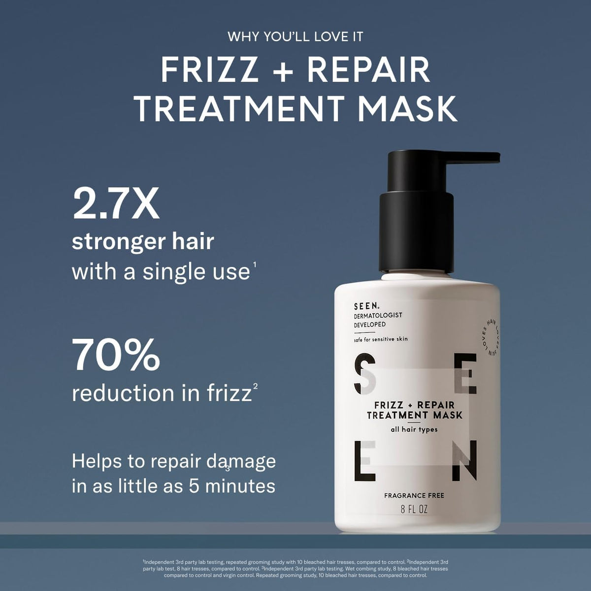 SEEN application in hand demonstrating easy spread and hair nourishment