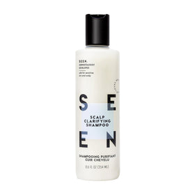 SEEN scalp clarifying shampoo front view showing clean packaging and benefits
