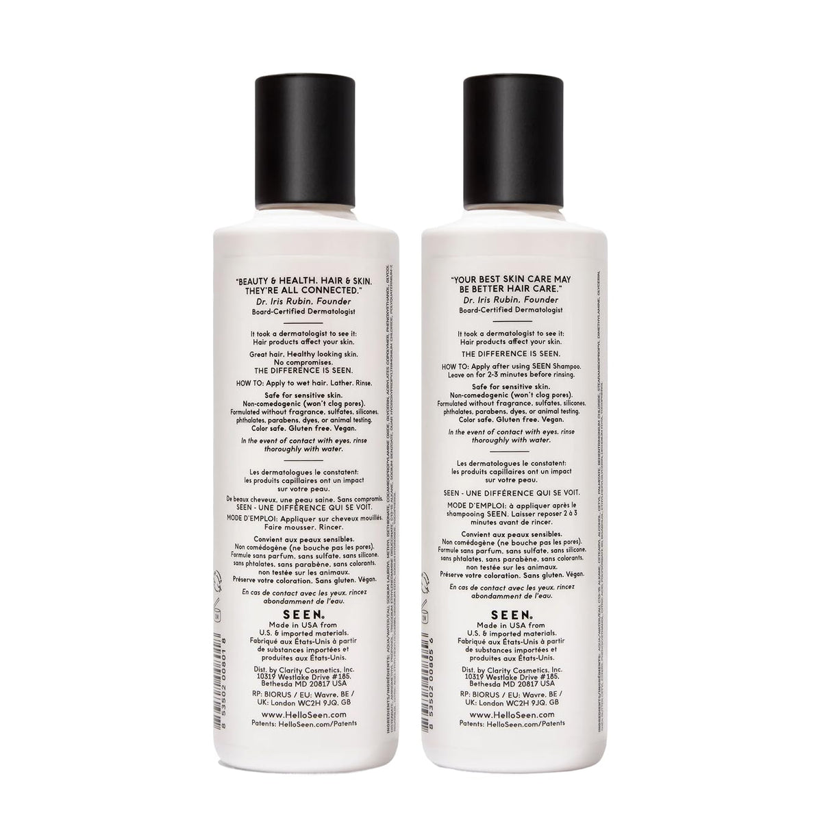 SEEN shampoo lather close-up demonstrating gentle, non-stripping cleansing