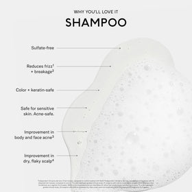 SEEN shampoo producing gentle lather on hair for clean feel