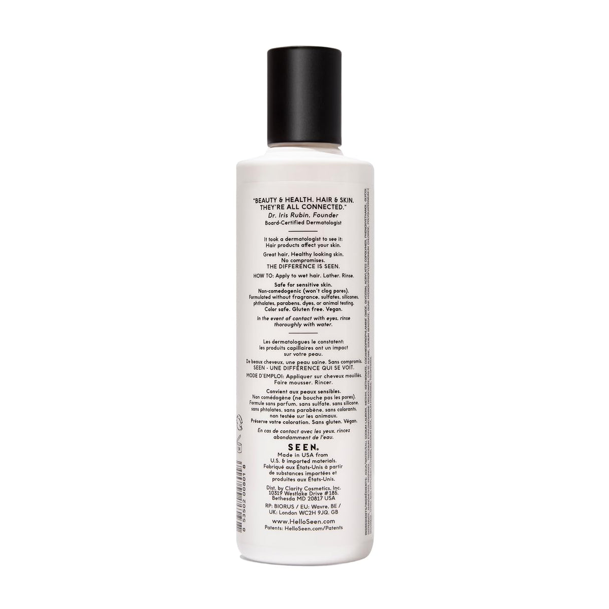 SEEN shampoo texture close-up showing creamy lather and softness