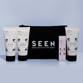 SEEN shampoo texture close-up showing gentle lather and clean-rinse benefits