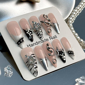 SEENEEY close-up of silver rhinestone charm highlighting sparkle and detailed design