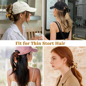 Seiolieliou half-up hair on model showing tidy style and hat compatibility