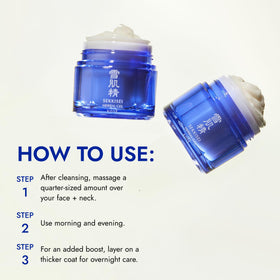 SEKKISEI gel dabbed on hand demonstrating quick absorption benefit