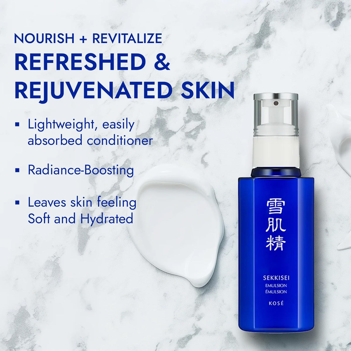 SEKKISEI open cap with creamy emulsion texture for quick absorption