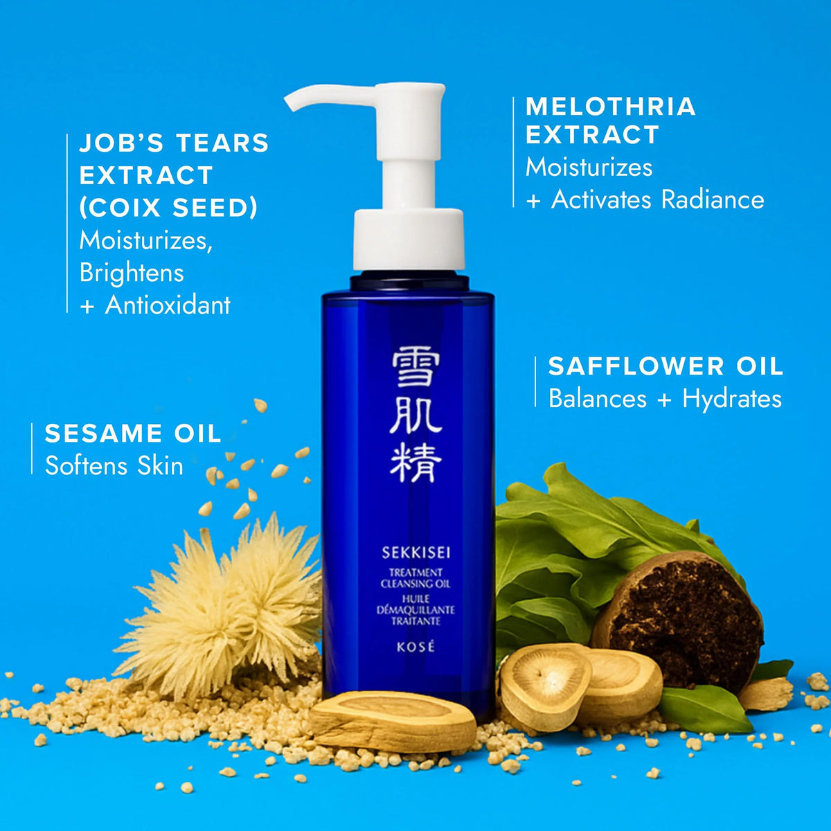 SEKKISEI emulsified milky cleanser in hand demonstrating gentle rinse
