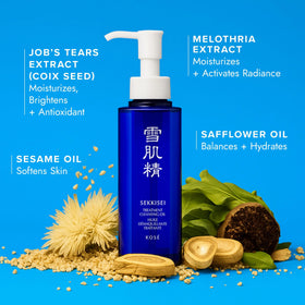 SEKKISEI emulsified milky cleanser in hand demonstrating gentle rinse