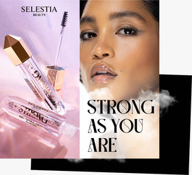 SELESTIA BEAUTY tube inside makeup bag highlighting convenience for touch-ups