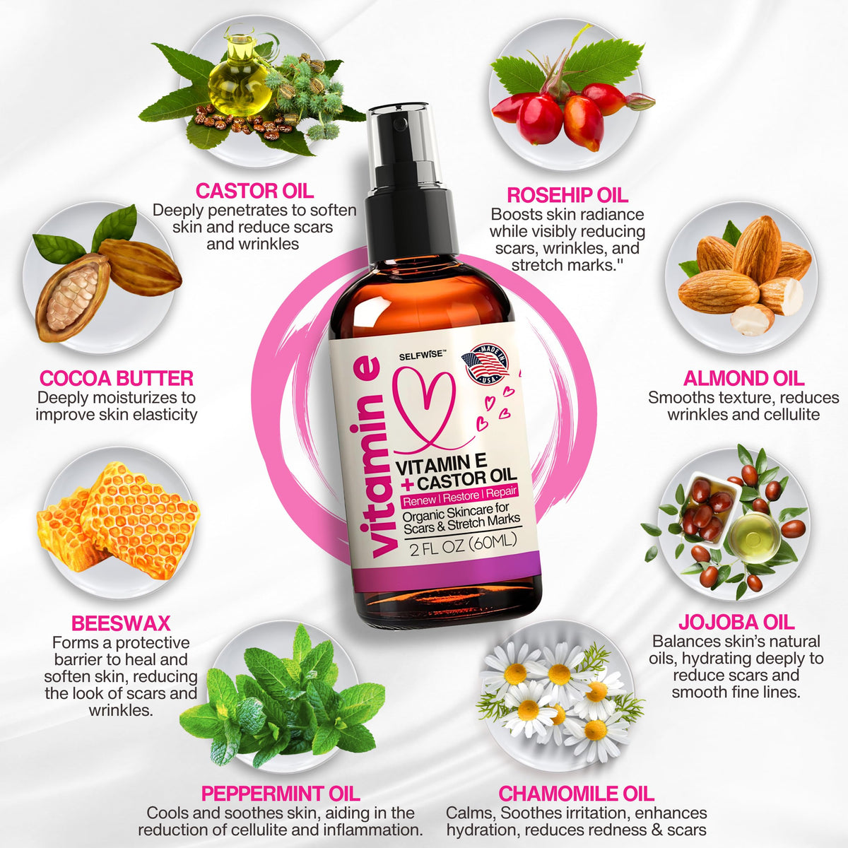SELFWISE oil texture pouring from dropper showing lightweight absorption benefit
