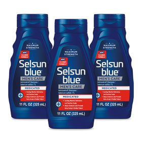 Selsun Blue front packaging showing bottle and branding benefit clarity