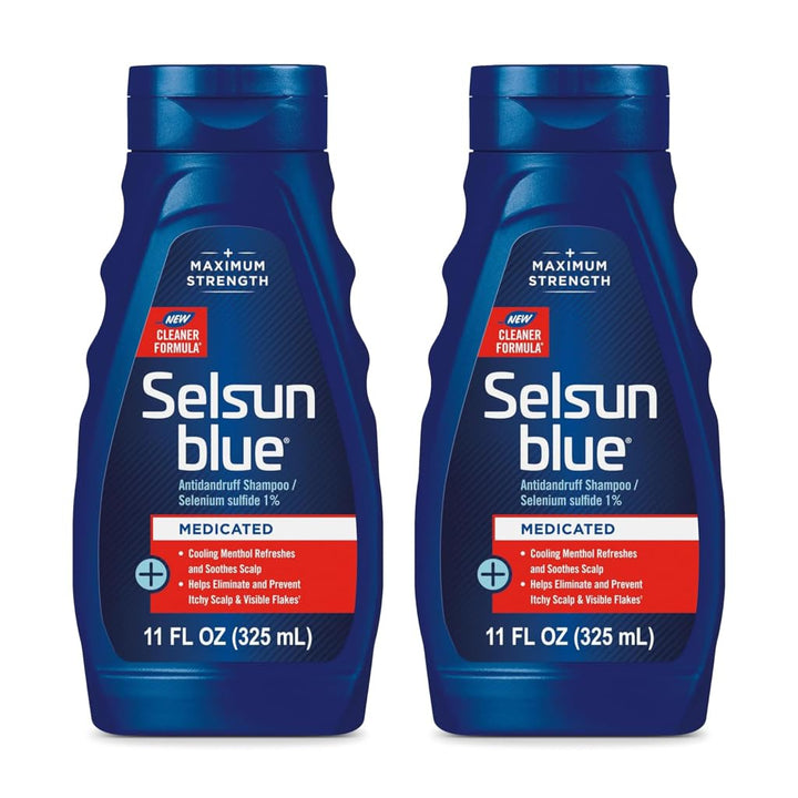 Selsun Blue front packaging showing product name and strength for quick identification