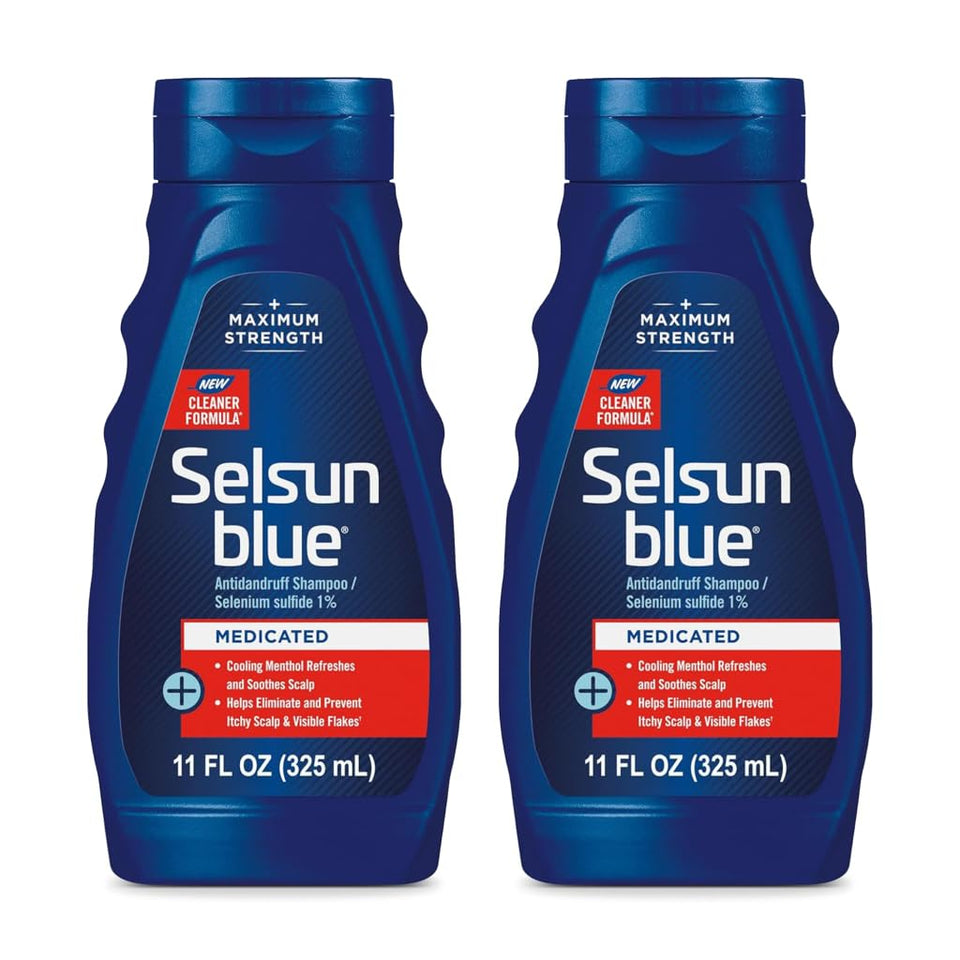 Selsun Blue front packaging showing product name and strength for quick identification