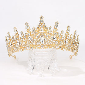 Semato crown worn in an updo showing secure fit and elegant look