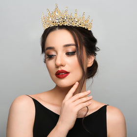 Semato crown styled with bridal gown adding timeless glamorous finish