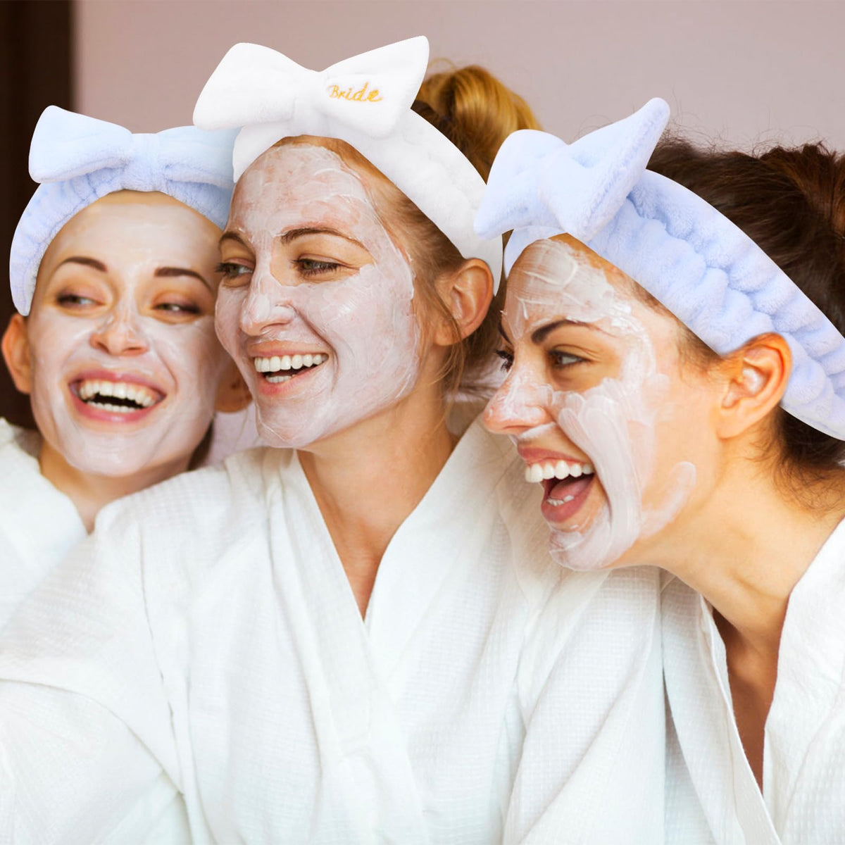 Semato headband worn during facial showing secure comfortable hold for pampering