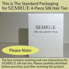 SEMRUE gift box open with scrunchies inside, ready-to-give elegant presentation benefit