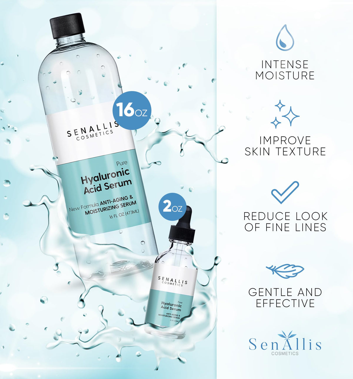 SenAllis dropper bottle closeup highlighting precision dispensing and travel convenience benefits