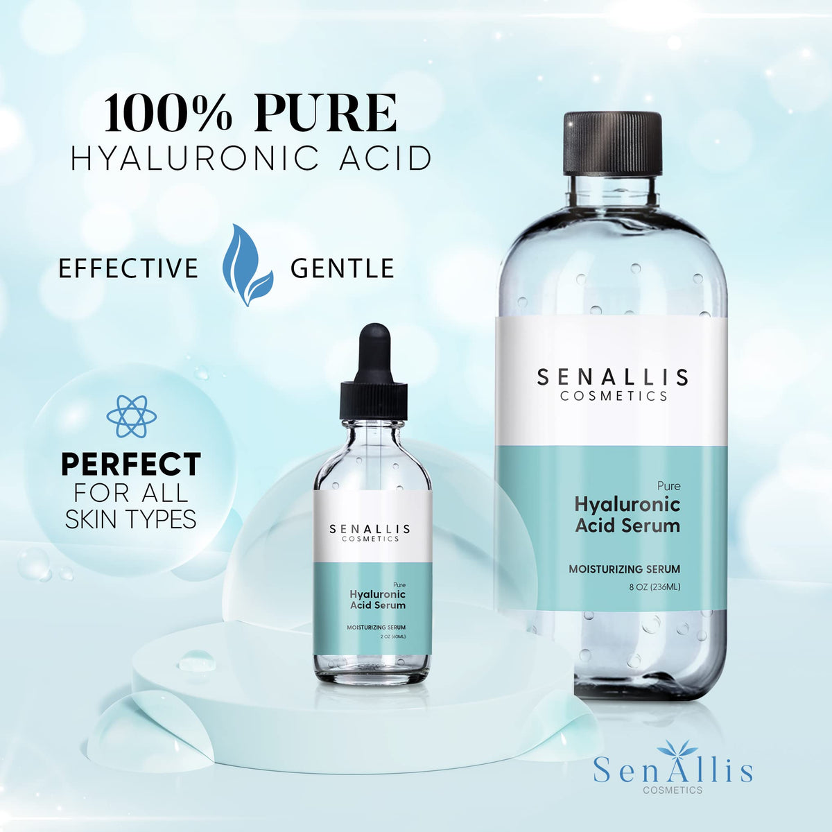 SenAllis close-up dropper dispensing serum highlighting precise application benefit
