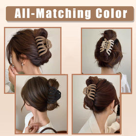 Seneeel in-hair demo holding an updo benefit: quick stylish styling