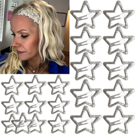 seneeel front packaging showing 20 silver star clips and clear benefit of variety