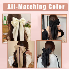 Seneeel bow used in half-up hairstyle offering decorative lift