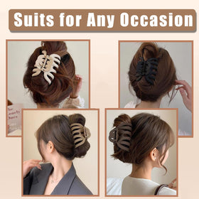 Seneeel securing thick hair to demonstrate capacity benefit: holds large sections