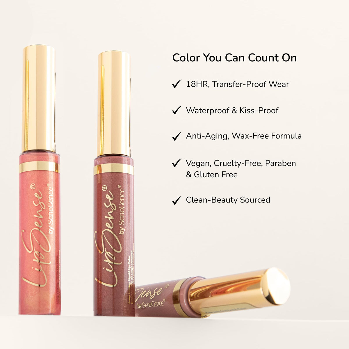 SeneGence LipSense mixed shades demonstrating customizable color options