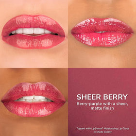 Swatched SeneGence LipSense shades on lips showing custom color results