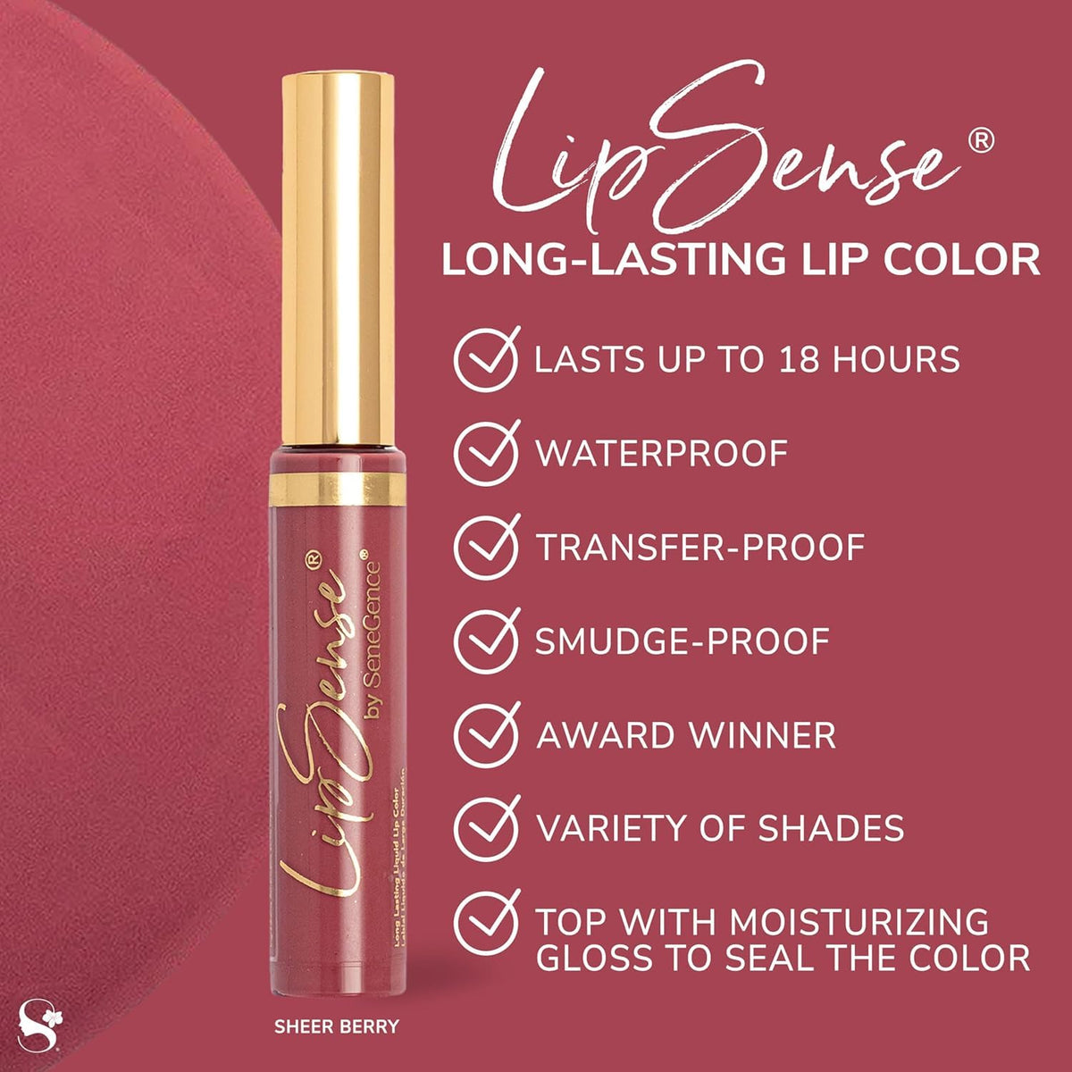 Close-up of SeneGence LipSense texture highlighting smooth, long-wear finish