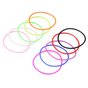 Senkary rainbow spread displaying ten colorful silicone bracelet options