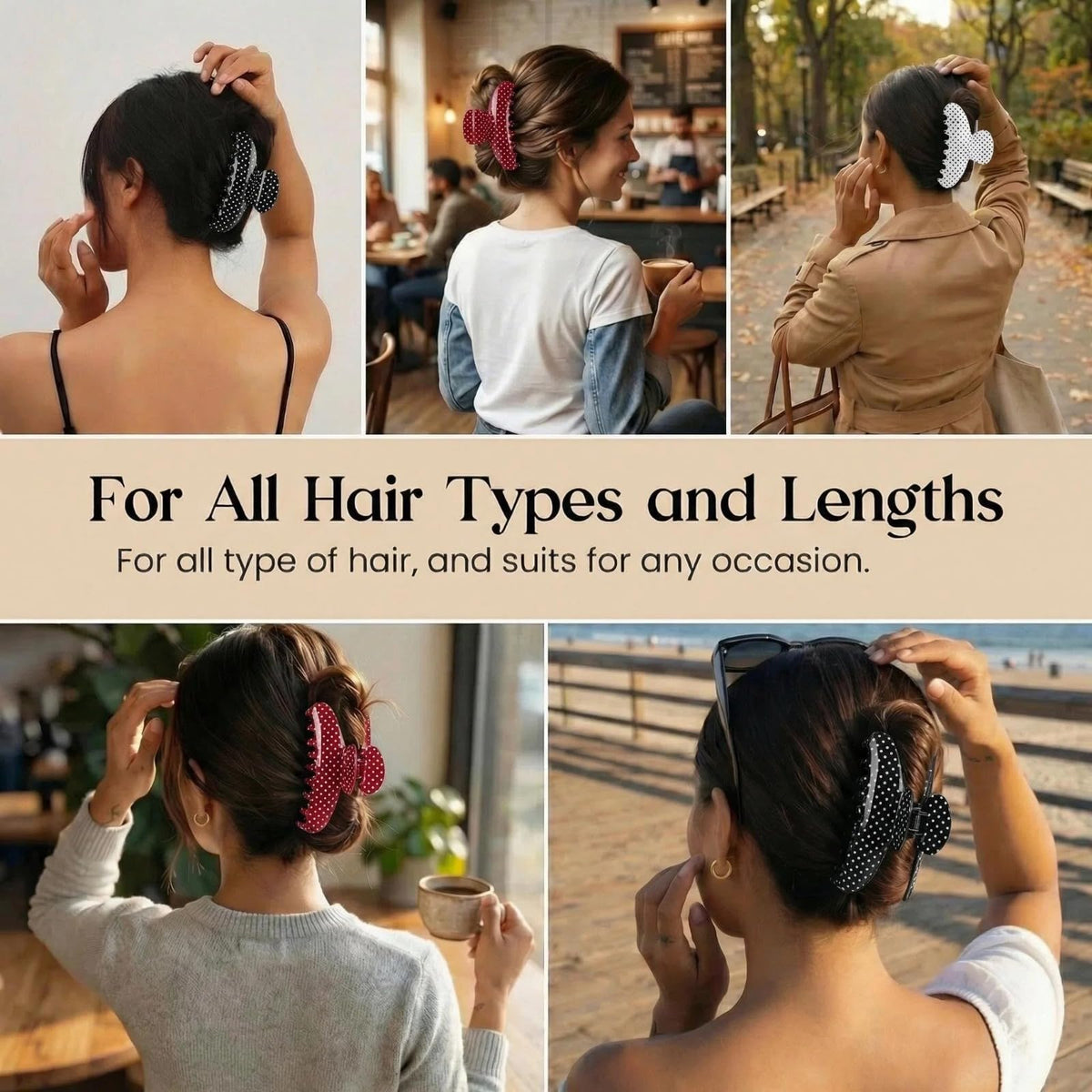 SENMAY clip holding a half-up hairstyle, quick stylish solution