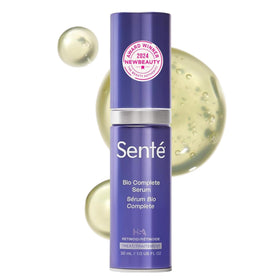 Sente Bio Complete Serum front packaging showing clean bottle and branding for reassurance