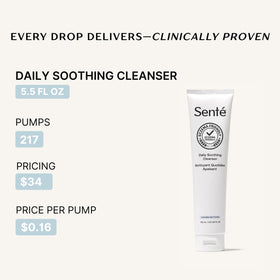 Sente bottle with visible ingredients list highlighting barrier support