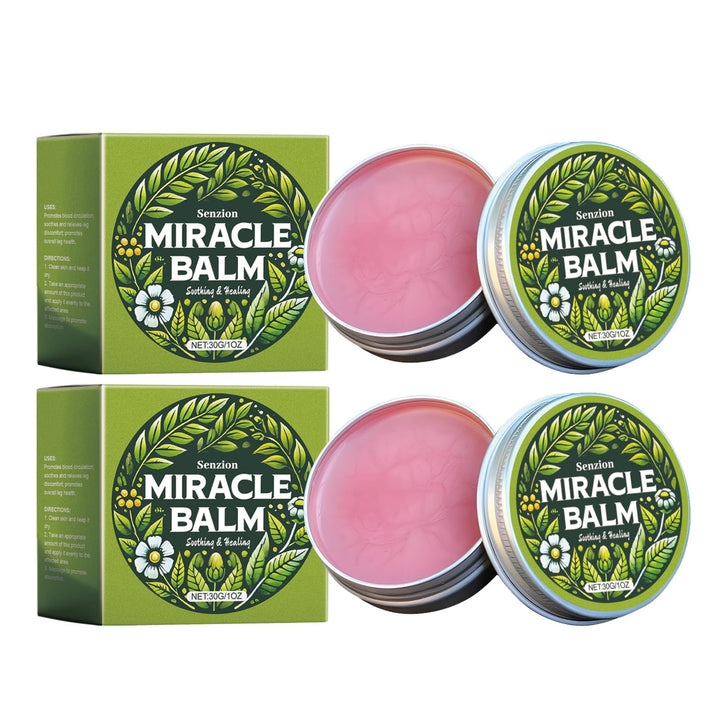 Senzion Miracle Balm jar front view showing packaging and easy access