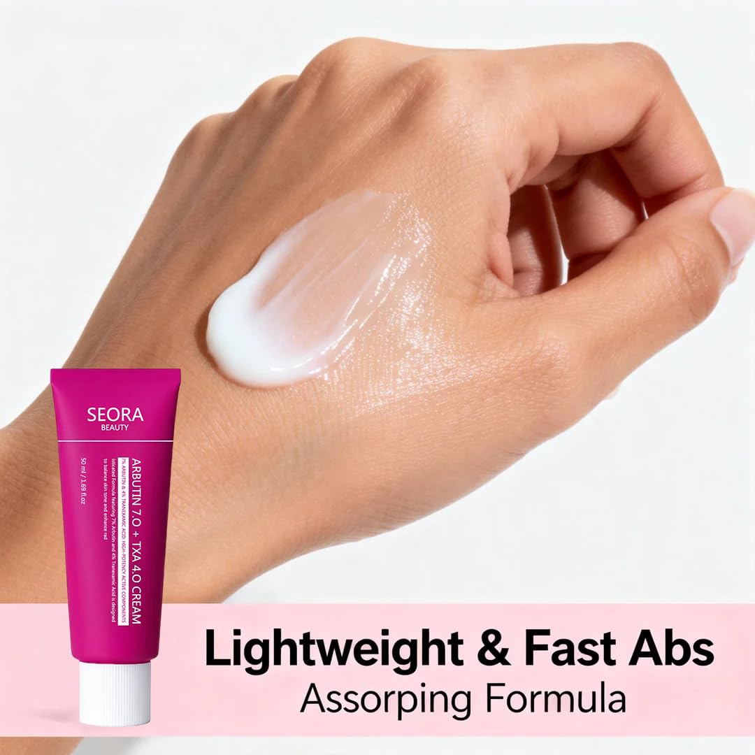 Seora Beauty cream on fingers ready to apply for smooth skin