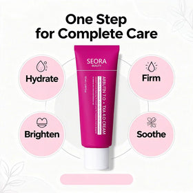 Seora Beauty ingredient list close-up highlighting 7% arbutin and 4% TXA concentrations