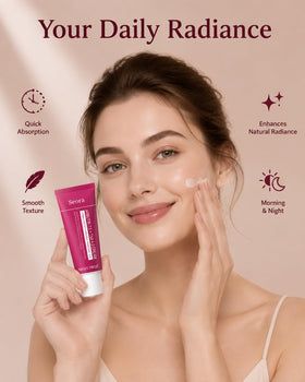 Seora Cream on bathroom shelf in lifestyle scene for daily routine use