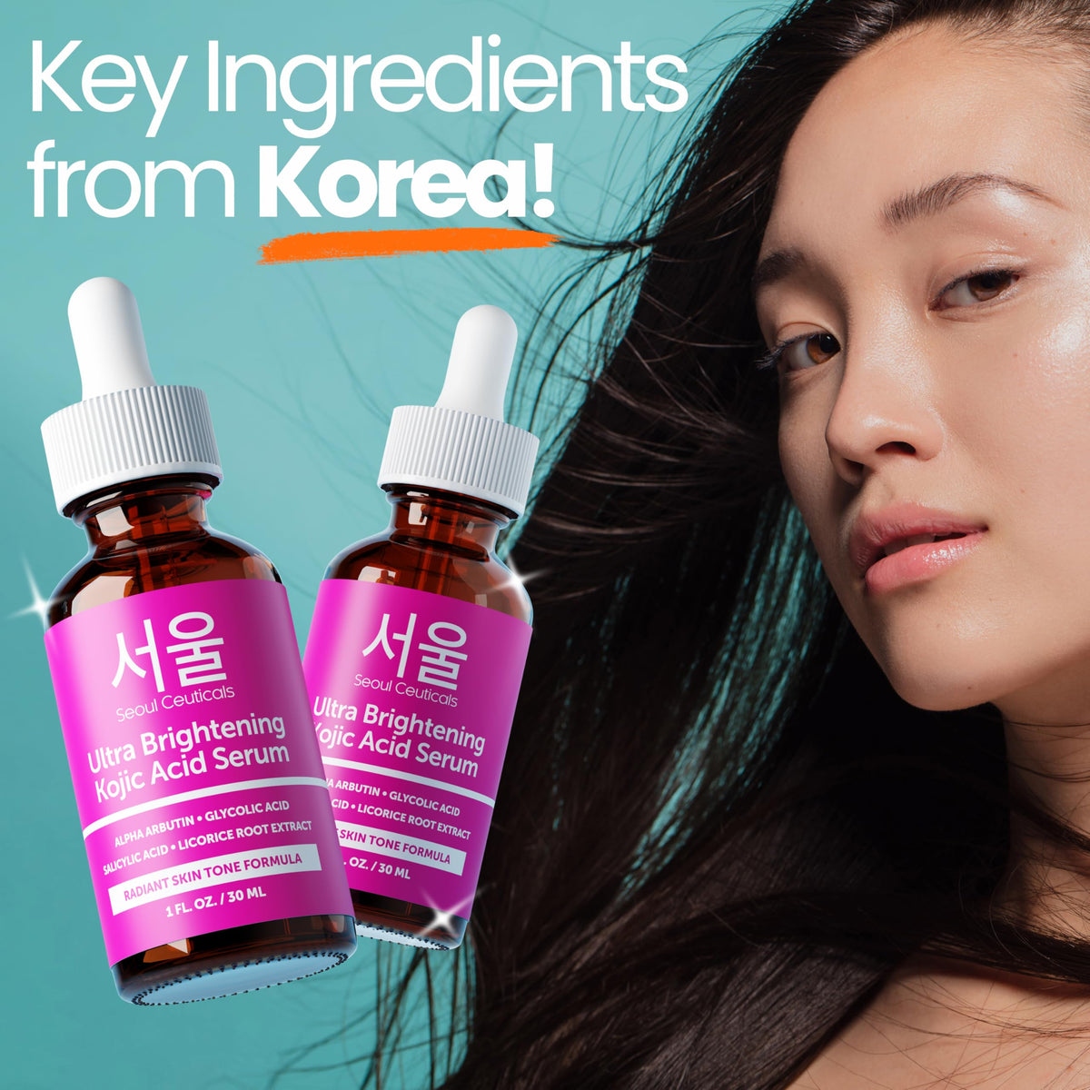SeoulCeuticals before and after swatch indicating visible tone improvement example