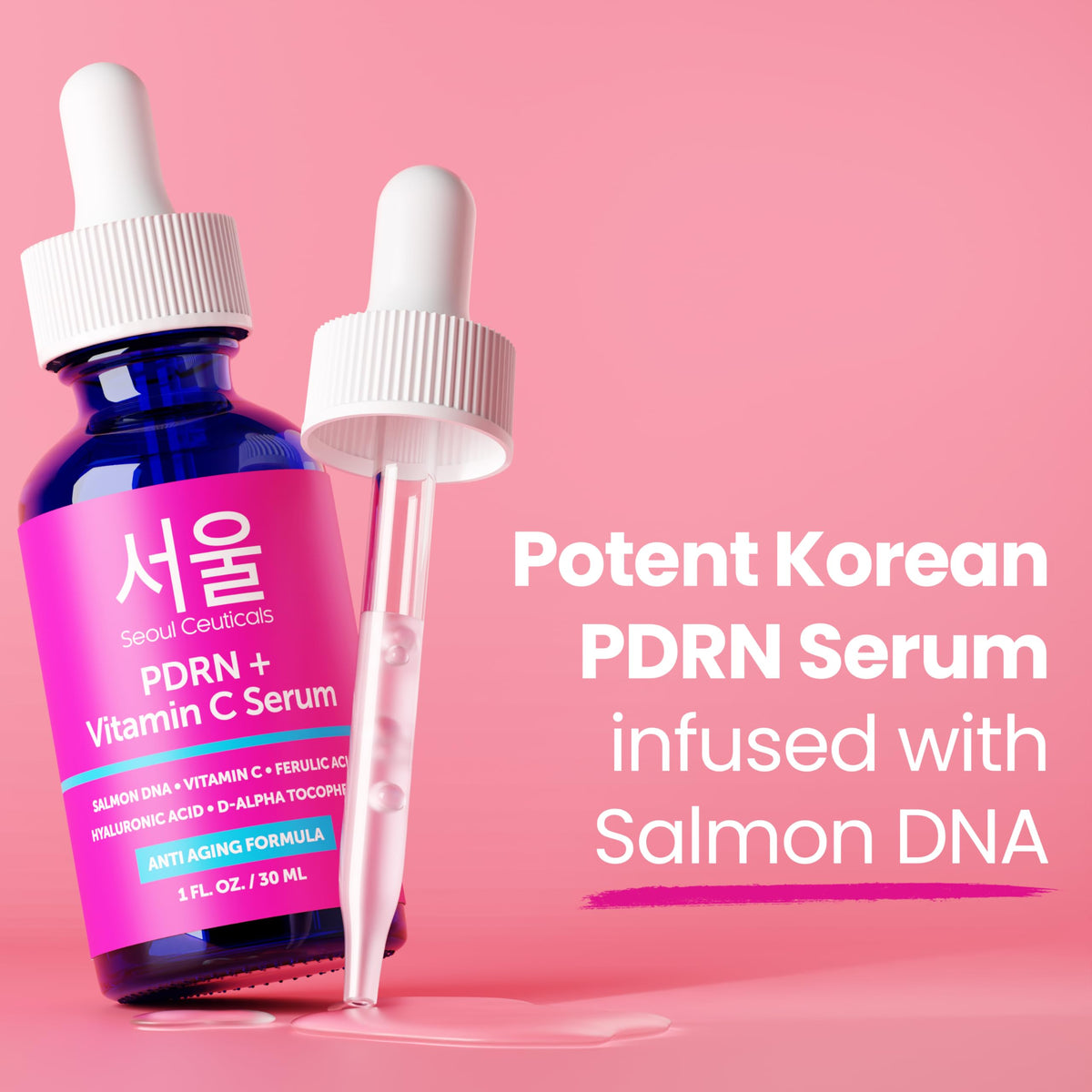 SeoulCeuticals before and after texture mockup illustrating visible smoothing effect