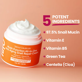 SeoulCeuticals cream on fingers demonstrating easy application and quick absorption