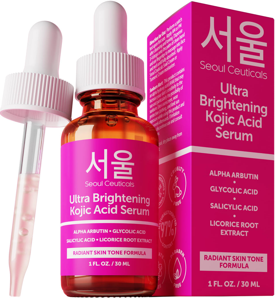 SeoulCeuticals front bottle view showing sleek packaging and brightening benefits