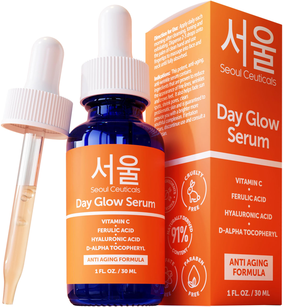 SeoulCeuticals front bottle showing clean K-beauty packaging and potency