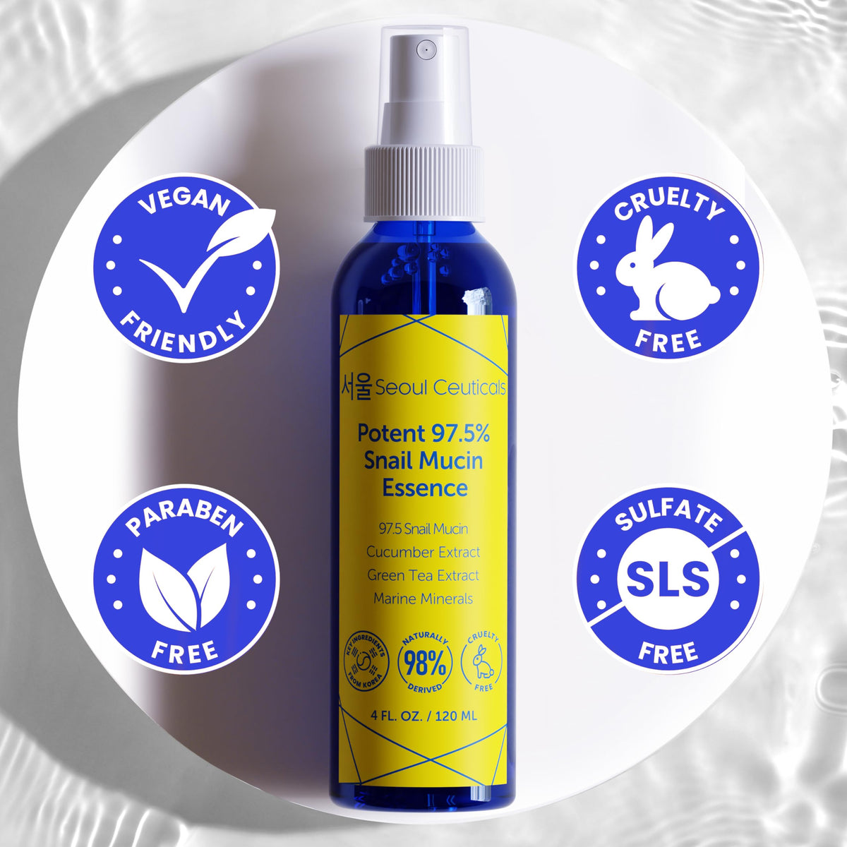 SeoulCeuticals placed on bathroom shelf as part of skincare routine