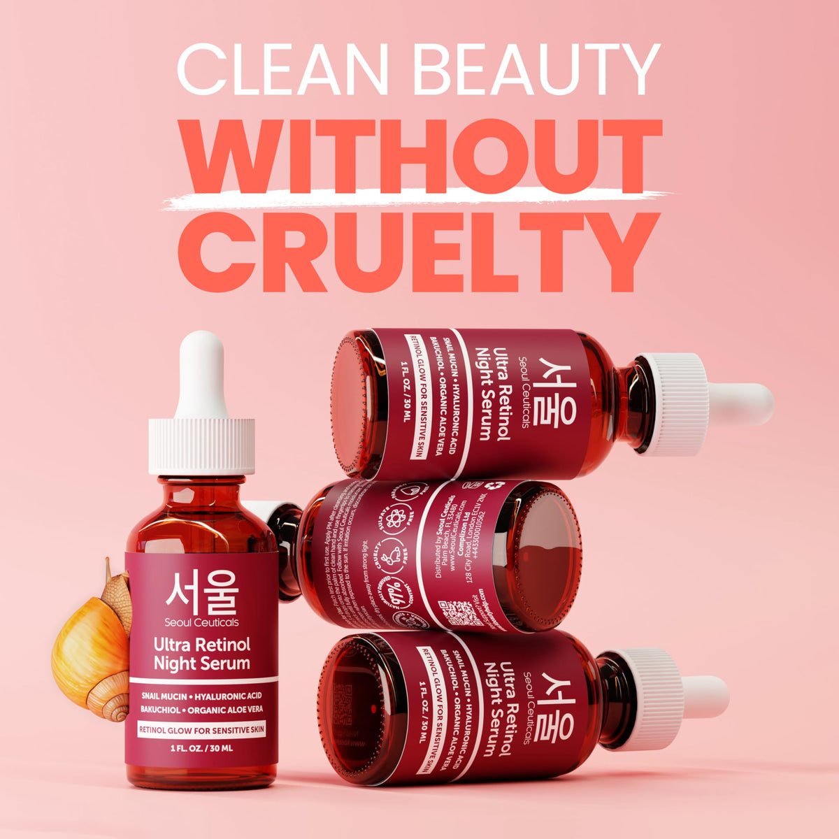 SeoulCeuticals snail mucin ingredient visual illustrating soothing barrier support benefit