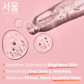 SeoulCeuticals ingredients display of centella, aloe, and hyaluronic