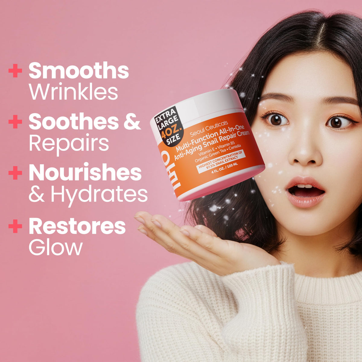 SeoulCeuticals open jar revealing cream texture for smooth skin application