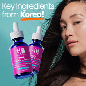 SeoulCeuticals on a bathroom shelf with plants showing lifestyle and routine fit